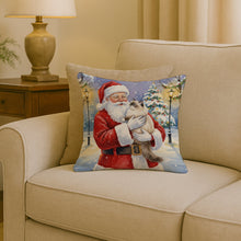 Load image into Gallery viewer, Ragdoll Cat with Santa Claus Throw Pillow