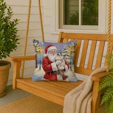Load image into Gallery viewer, Ragdoll Cat with Santa Claus Throw Pillow