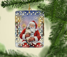 Load image into Gallery viewer, Ragdoll Seal Point with Santa Claus Porcelain Ornament