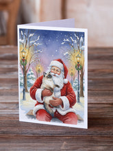 Load image into Gallery viewer, Ragdoll Seal Point with Santa Claus Greeting Cards Pack of 8