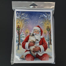 Load image into Gallery viewer, Ragdoll Seal Point with Santa Claus Greeting Cards Pack of 8