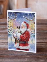 Load image into Gallery viewer, Seal Point Cat with Santa Claus Greeting Cards Pack of 8