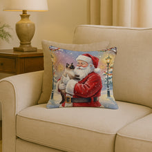 Load image into Gallery viewer, Seal Point Cat with Santa Claus Throw Pillow