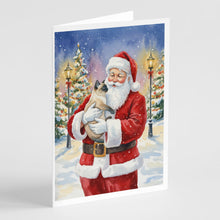 Load image into Gallery viewer, Siamese Cat with Santa Claus Greeting Cards Pack of 8