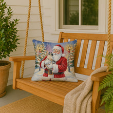Load image into Gallery viewer, Siamese Cat with Santa Claus Throw Pillow