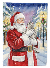Load image into Gallery viewer, Silver Classic Tabby Cat with Santa Claus Garden Flag
