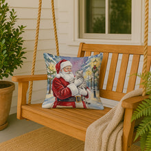 Load image into Gallery viewer, Silver Classic Tabby Cat with Santa Claus Throw Pillow