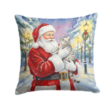 Load image into Gallery viewer, Silver Classic Tabby Cat with Santa Claus Throw Pillow