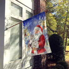 Load image into Gallery viewer, Silver Mackerel Tabby Cat with Santa Claus House Flag