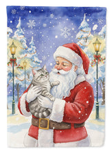 Load image into Gallery viewer, Silver Mackerel Tabby Cat with Santa Claus House Flag