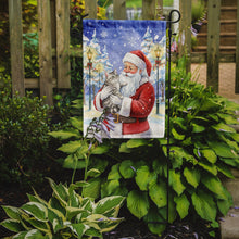 Load image into Gallery viewer, Silver Mackerel Tabby Cat with Santa Claus Garden Flag