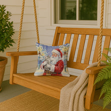 Load image into Gallery viewer, Silver Mackerel Tabby Cat with Santa Claus Throw Pillow