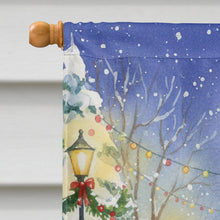 Load image into Gallery viewer, Black Cat with Santa Claus House Flag