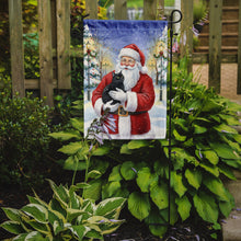 Load image into Gallery viewer, Black Cat with Santa Claus Garden Flag