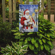 Load image into Gallery viewer, Cream Cat with Santa Claus Garden Flag