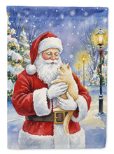 Load image into Gallery viewer, Cream Cat with Santa Claus Garden Flag