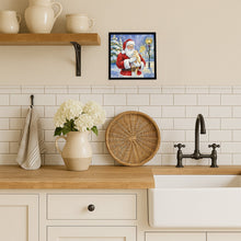 Load image into Gallery viewer, Cream Cat with Santa Claus Framed Metal Print