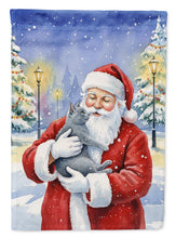 Load image into Gallery viewer, Gray Cat with Santa Claus House Flag