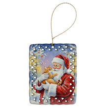 Load image into Gallery viewer, Red Ginger Cat with Santa Claus Porcelain Ornament