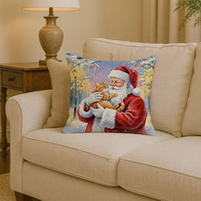 Load image into Gallery viewer, Red Ginger Cat with Santa Claus Throw Pillow