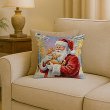 Load image into Gallery viewer, Red Ginger Cat with Santa Claus Throw Pillow