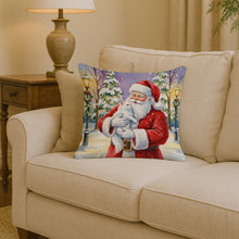 Load image into Gallery viewer, White Cat with Santa Claus Throw Pillow
