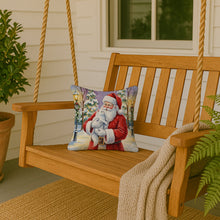 Load image into Gallery viewer, White Cat with Santa Claus Throw Pillow
