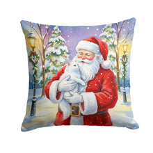 Load image into Gallery viewer, White Cat with Santa Claus Throw Pillow