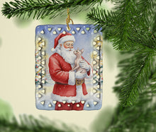 Load image into Gallery viewer, Sphynx Cat with Santa Claus Porcelain Ornament