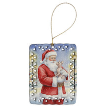 Load image into Gallery viewer, Sphynx Cat with Santa Claus Porcelain Ornament