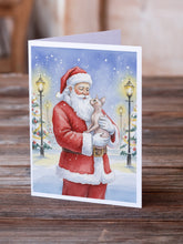 Load image into Gallery viewer, Sphynx Cat with Santa Claus Greeting Cards Pack of 8