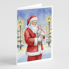 Load image into Gallery viewer, Sphynx Cat with Santa Claus Greeting Cards Pack of 8