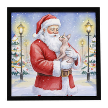 Load image into Gallery viewer, Sphynx Cat with Santa Claus Framed Metal Print