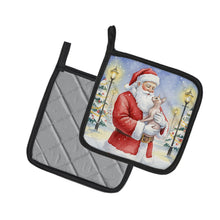 Load image into Gallery viewer, Sphynx Cat with Santa Claus Pair of Pot Holders