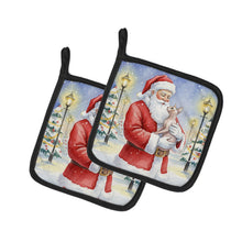 Load image into Gallery viewer, Sphynx Cat with Santa Claus Pair of Pot Holders