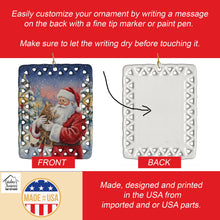 Load image into Gallery viewer, Ticked Tabby Brown Cat with Santa Claus Porcelain Ornament