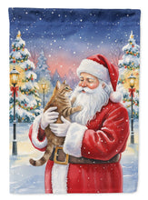 Load image into Gallery viewer, Ticked Tabby Brown Cat with Santa Claus Garden Flag
