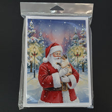 Load image into Gallery viewer, Tortie Point Cat with Santa Claus Greeting Cards Pack of 8