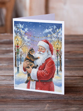 Load image into Gallery viewer, Tortoiseshell Cat with Santa Claus Greeting Cards Pack of 8