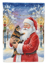 Load image into Gallery viewer, Tortoiseshell Cat with Santa Claus Garden Flag
