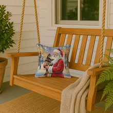 Load image into Gallery viewer, Tortoiseshell Cat with Santa Claus Throw Pillow