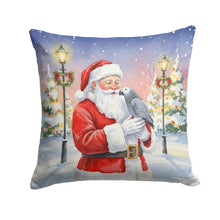 Load image into Gallery viewer, African Grey Parrot with Santa Claus Throw Pillow