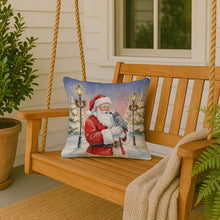 Load image into Gallery viewer, African Grey Parrot with Santa Claus Throw Pillow