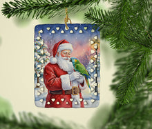 Load image into Gallery viewer, Amazon Parrot with Santa Claus Porcelain Ornament