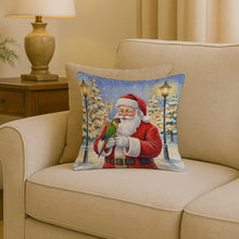 Load image into Gallery viewer, Black-Headed Caique with Santa Claus Throw Pillow