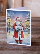 Load image into Gallery viewer, Blue Heron with Santa Claus Greeting Cards Pack of 8
