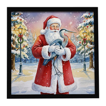 Load image into Gallery viewer, Blue Heron with Santa Claus Framed Metal Print