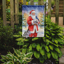 Load image into Gallery viewer, Blue Jay with Santa Claus Garden Flag