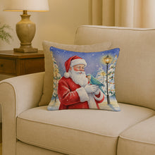 Load image into Gallery viewer, Blue Quaker with Santa Claus Throw Pillow