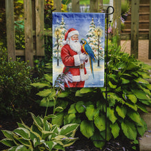 Load image into Gallery viewer, Blue and Gold Macaw Parrot with Santa Claus Garden Flag